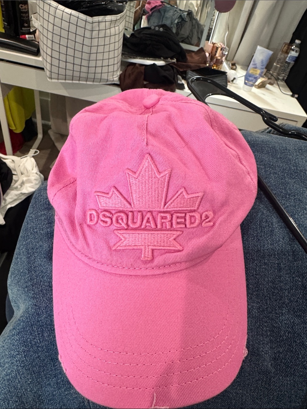 DSQUARED2 Pink Embroidered Maple Logo Cap